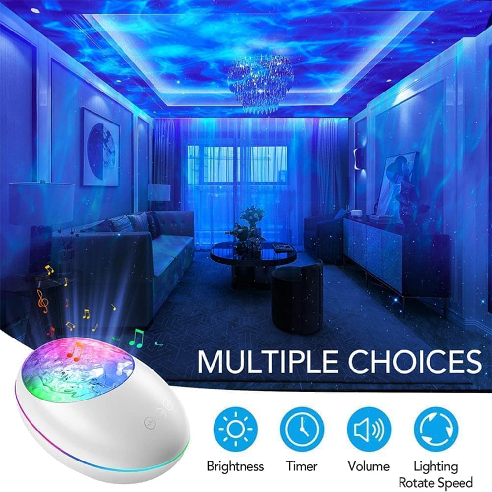 3-in-1 Galaxy Night Light with White Noise- USB Powered