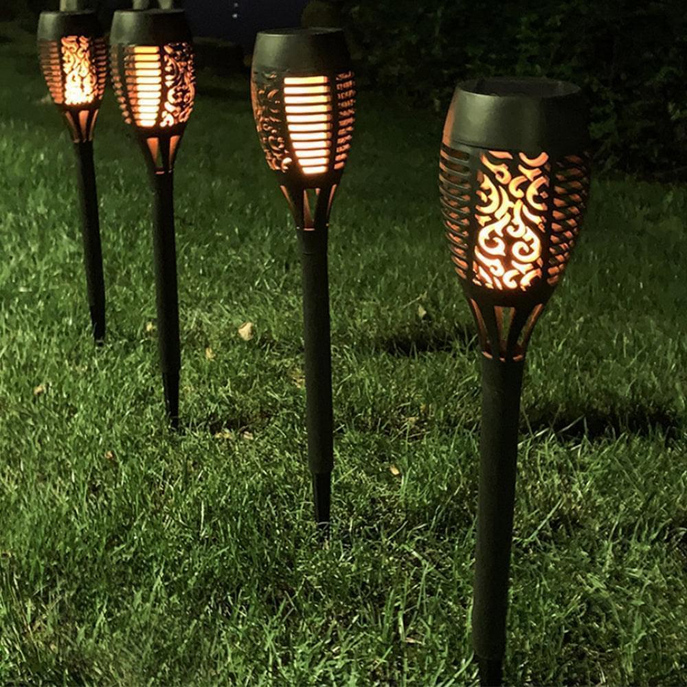 12 LED Light Solar Powered Flame Torch Decorative Light