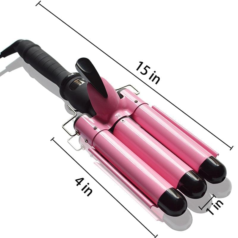 3 Barrel Hair Curling Iron Wand With LCD Temperature Display