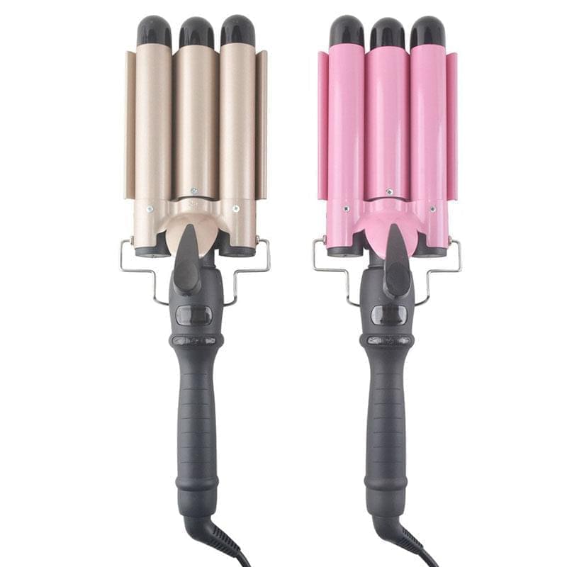 3 Barrel Hair Curling Iron Wand With LCD Temperature Display