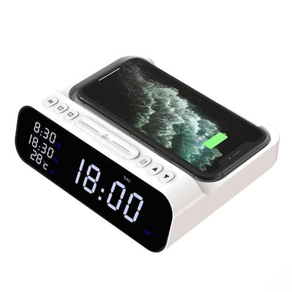 15W Three-in-one Wireless Charger Temperature Tester Multi Alarm Clock Fast Charging Mobile Phone Usb Charger Charging Station