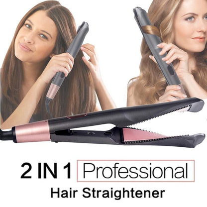 2 in 1 Electric Hair Straightener Ceramic Curling Wand Iron Curler