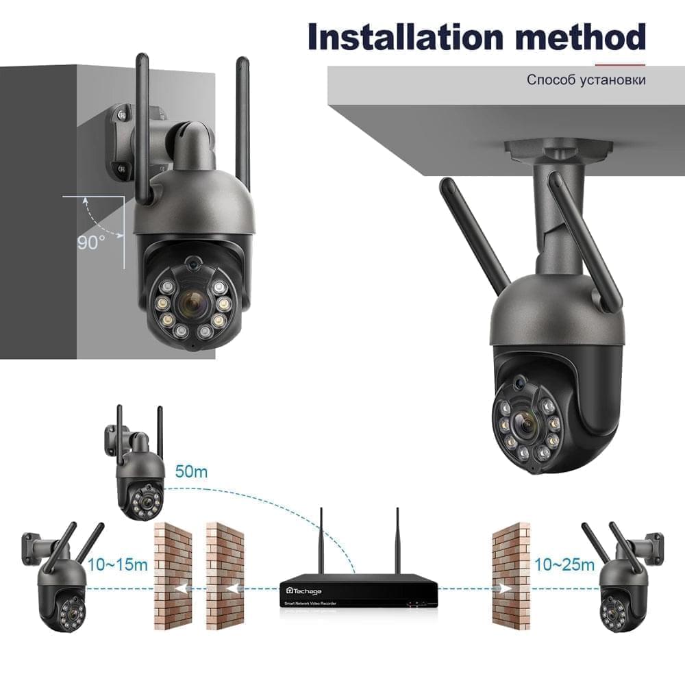 3MP Wireless Camera Security Audio Wifi P2P IP CCTV IR Outdoor Waterproof PTZ Camera SD Card