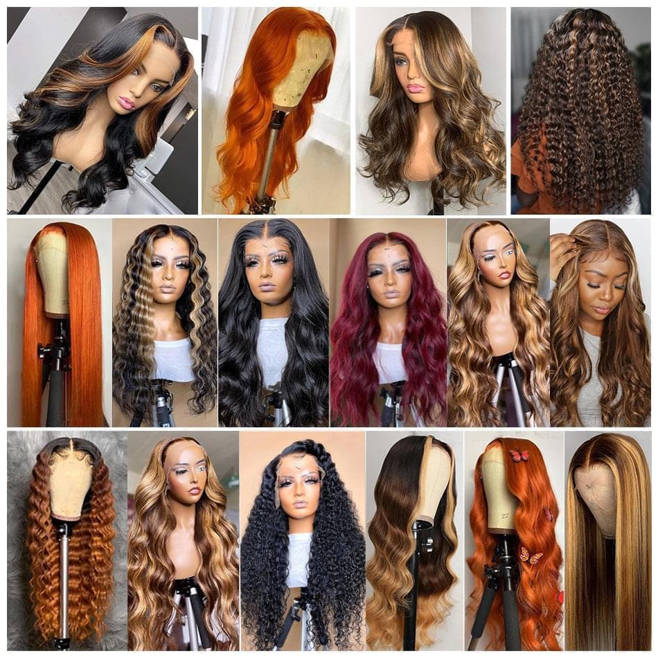 30 32 34 36 38 40 50 inch Human Hair Wigs For Black Women Straight Deep Wave Virgin Raw Indian Hair Long Lace Front Wigs