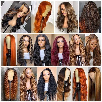 30 32 34 36 38 40 50 inch Human Hair Wigs For Black Women Straight Deep Wave Virgin Raw Indian Hair Long Lace Front Wigs