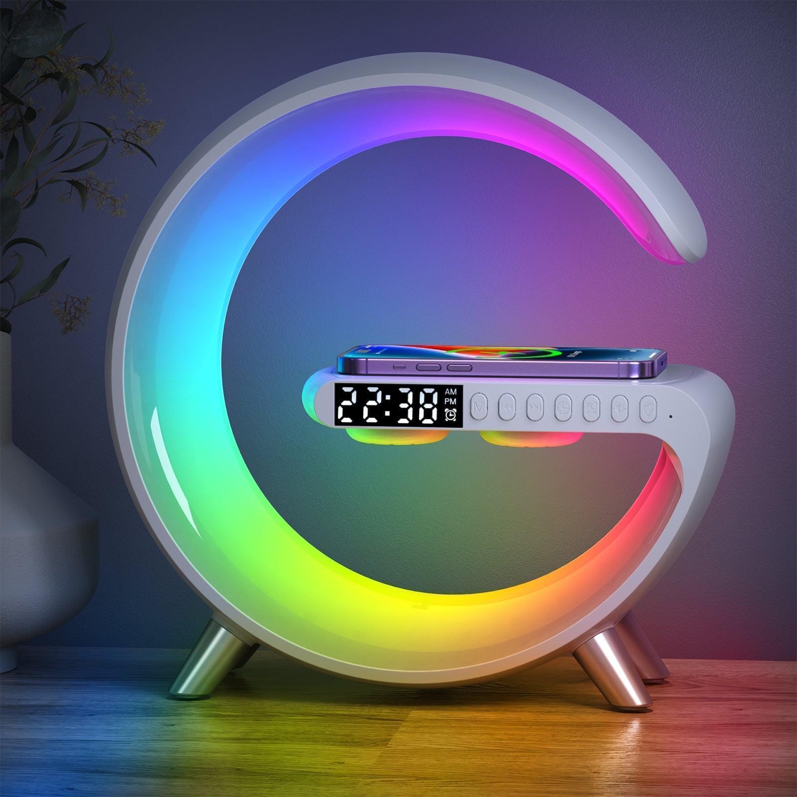 15W Alarm Clock Bluetooth Speaker Wireless Charger LED Digital With App Control For iphone 14 13 12 11 Pro