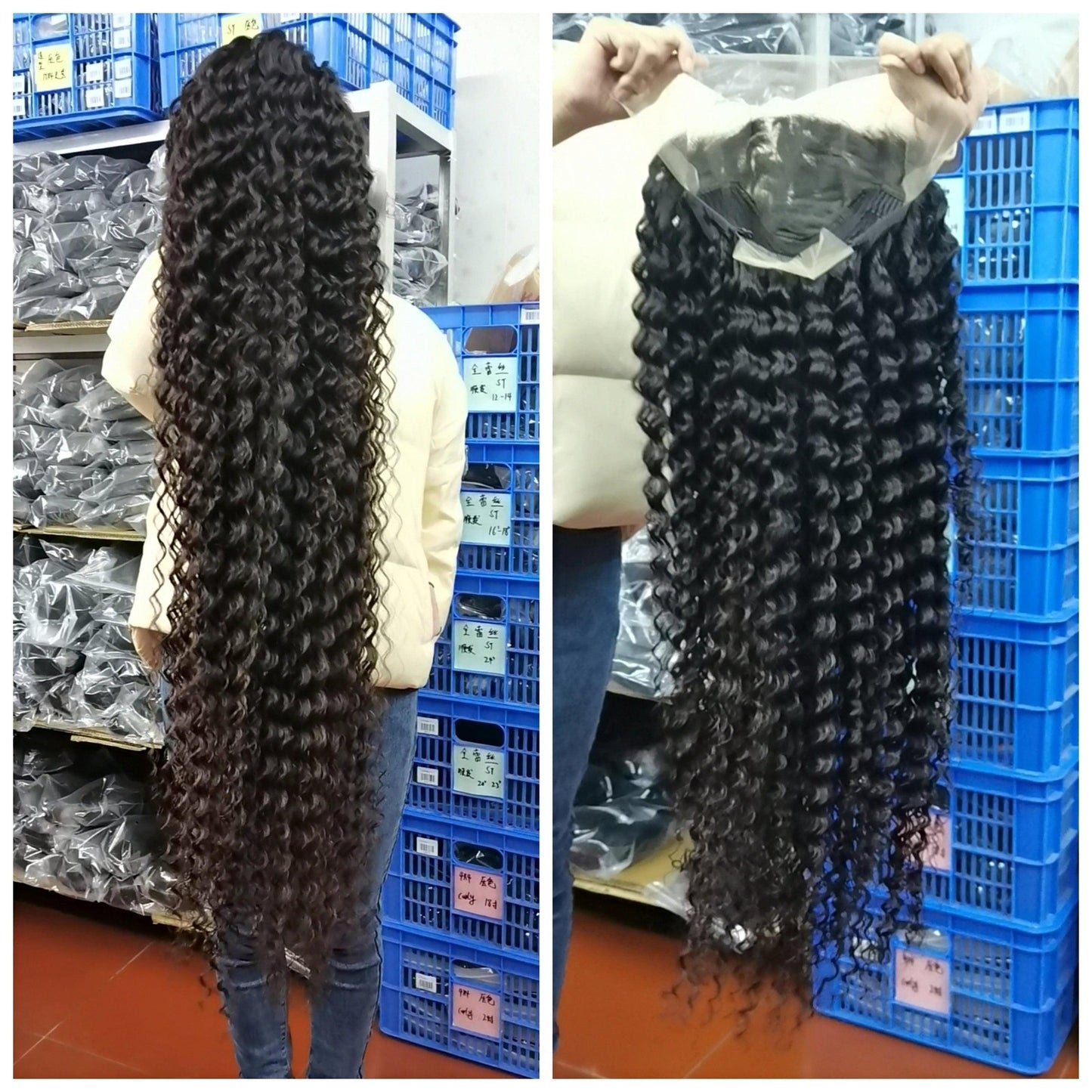 30 32 34 36 38 40 50 inch Human Hair Wigs For Black Women Straight Deep Wave Virgin Raw Indian Hair Long Lace Front Wigs