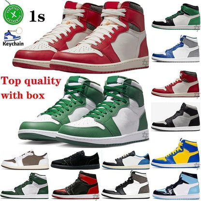 2023 Newest AJ 1 Retro High OG Chicago Lost and Found Gorge Green Twist 2.0 Basketball shoes sneakers