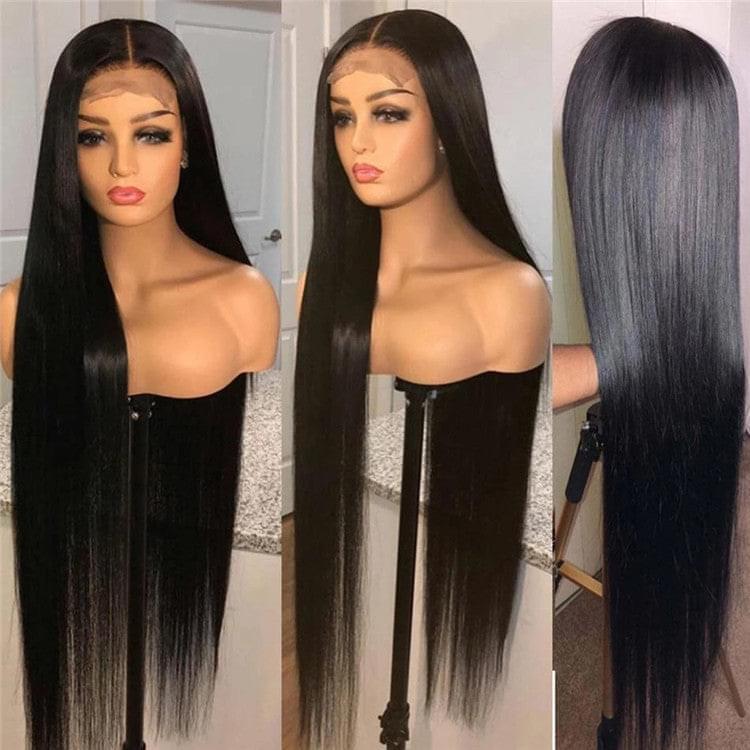 30 32 34 36 38 40 50 inch Human Hair Wigs For Black Women Straight Deep Wave Virgin Raw Indian Hair Long Lace Front Wigs