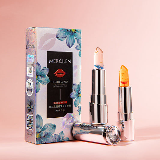 Flower Crystal Essence Oil Temperature Change Lipstick Moisturizing