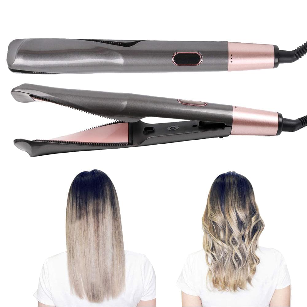 2 in 1 Electric Hair Straightener Ceramic Curling Wand Iron Curler