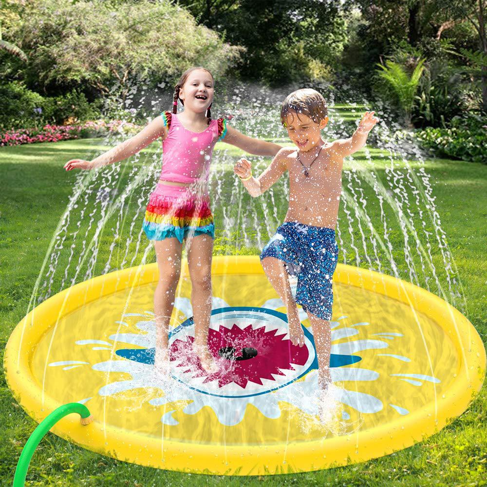 Children's lawn water spray game mat