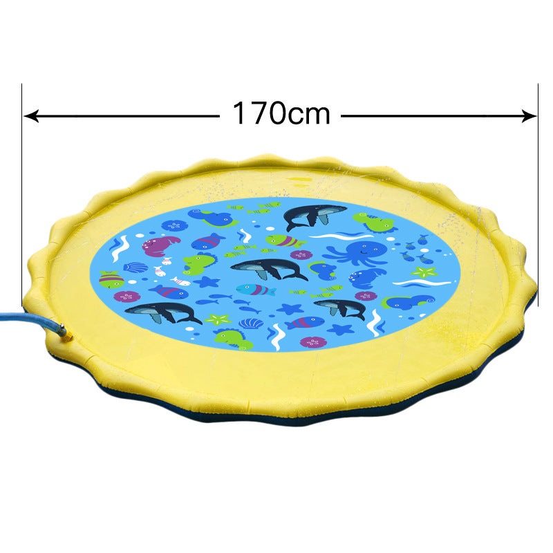 Children's lawn water spray game mat