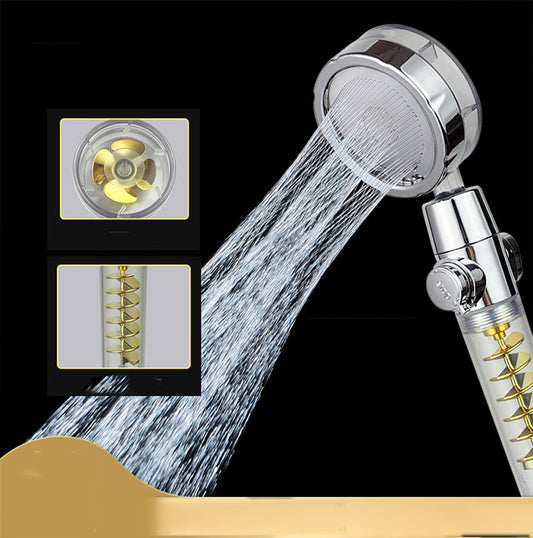 Internet Celebrity Small Waist Supercharged Shower Head Twin-turbo Pressurized Propeller Multifunctional Fan Shower Shower Head