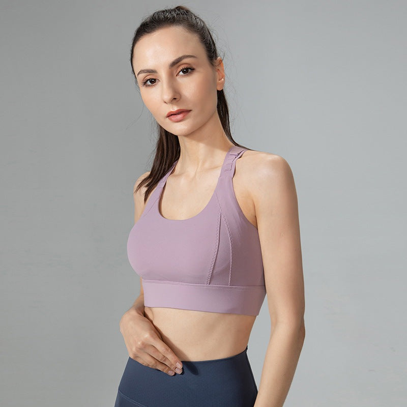 Large Size Fixed Cup Sports Bra All-in-one Female