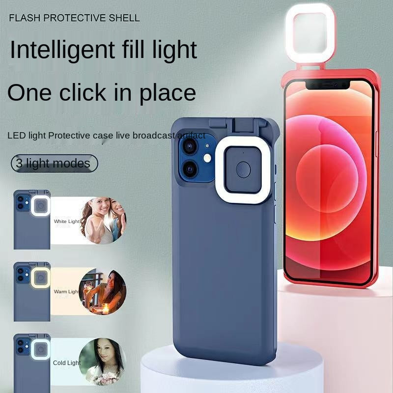 Night Selfie Phone Case For Phone Shockproof Slim Built-in Battery Live Beautifying Light Cover