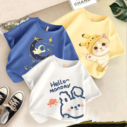 Children's Summer Clothes Cartoon Short Sleeved Top