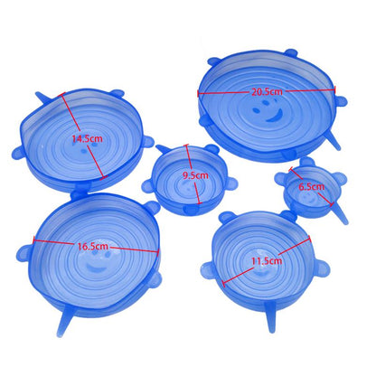 6/12pcs Silicone Stretch Lids Universal Lid Silicone Bowl Pot Lid Silicone Cover Pan Cooking Food Fresh Cover Microwave Cover