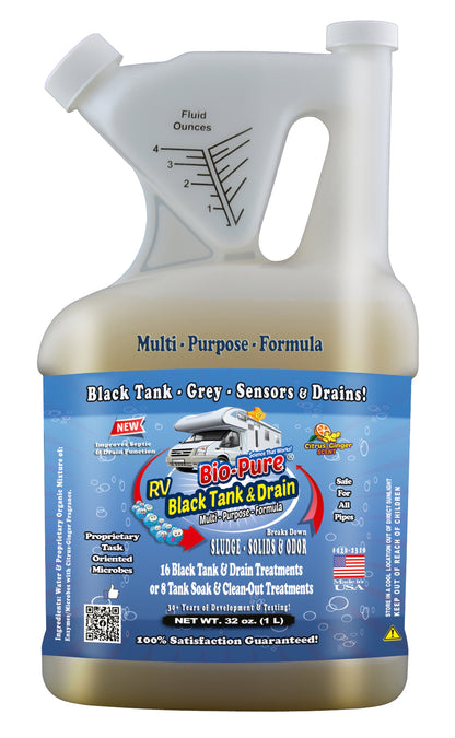 Bio-Pure RV Black Tank/Septic, Drain Restore & Maintain 32 Oz. - CASE OF 6