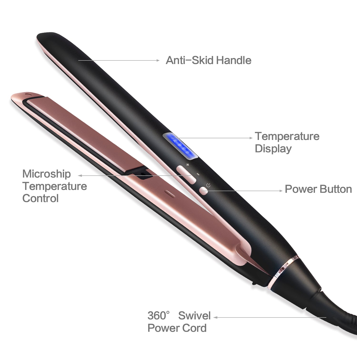 Professional Hair Straightener 2in1 Flat Iron Curling Straight Hair Fast Ceramic Heating