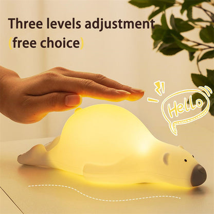 Cute Bear Silicone Night Light 3 Levels Atmosphere Table Lamp For Children Kid Bedroom Bedside Decor