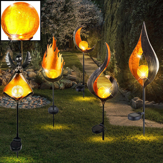 LED Solar Flame Metal Decorative Light