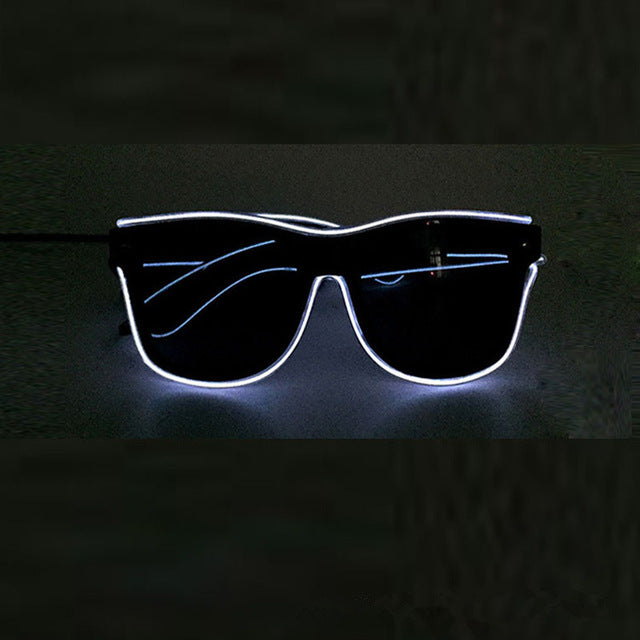 Voice control EL Wire LED Glasses Glowing Party Supplies Lighting Novelty Gift Bright Light Festival Party Glow Sunglasses