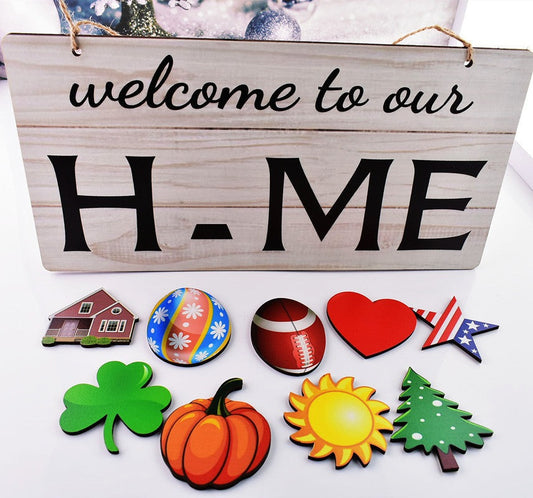 Wooden House Number Easter Porch Home Decoration Ornaments