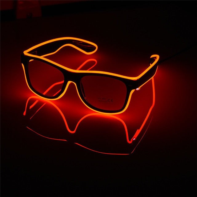 Voice control EL Wire LED Glasses Glowing Party Supplies Lighting Novelty Gift Bright Light Festival Party Glow Sunglasses