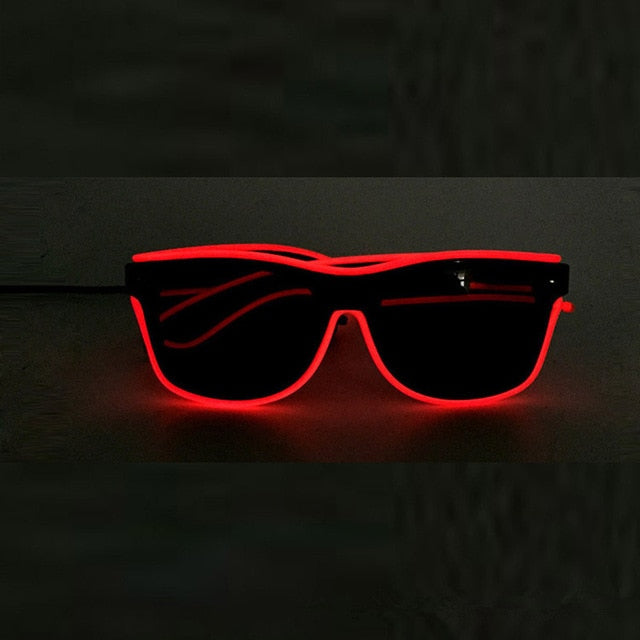 Voice control EL Wire LED Glasses Glowing Party Supplies Lighting Novelty Gift Bright Light Festival Party Glow Sunglasses