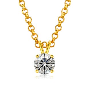 USA Stock Women Jewelry Classic 18K Gold Plated 925 Sterling Silver VVS Moissanite Diamond Pendant Necklace