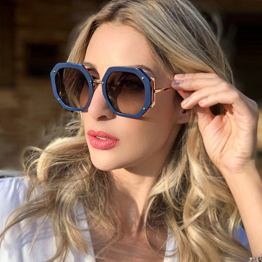 MS 95243 Brand Designer Oversized Sunglasses Women 2021 Fashion Shades UV400 Big Glasses Oculos CE UV400 PC Gradient Resin