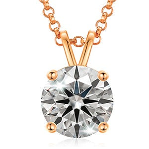 USA Stock Women Jewelry Classic 18K Gold Plated 925 Sterling Silver VVS Moissanite Diamond Pendant Necklace