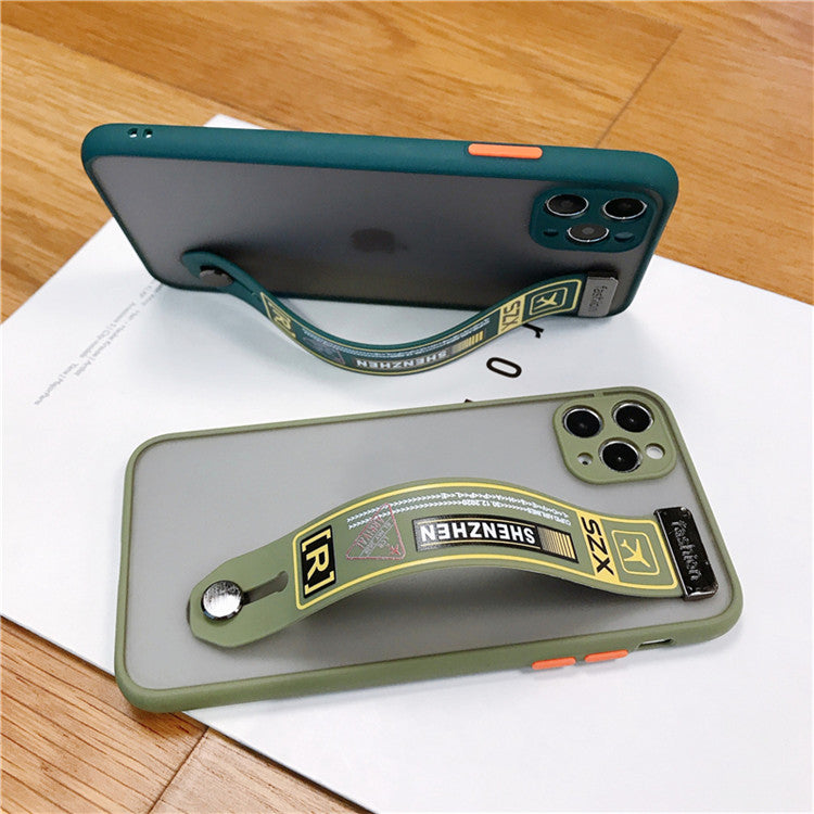 Air Ticket Camera Protection Matte Phone Case With Wrist Strap Holder for iPhone 13 12 11 Pro Max XR X XS Max SE 7 8 Cases