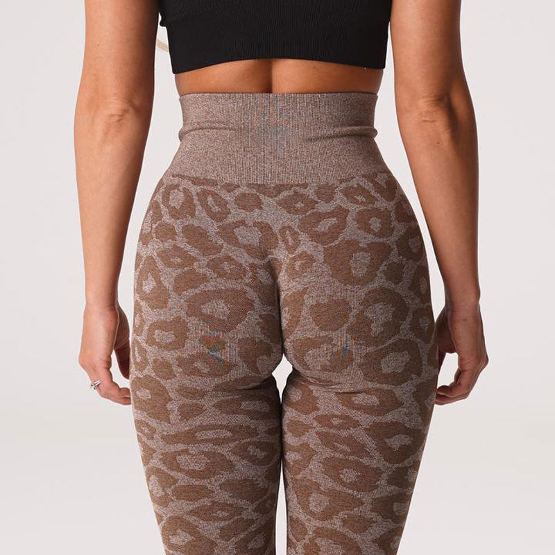 Thick High Waist leopard print Yoga Tight Tummy Control Workout Running Yoga Seamless Leggings High Raise Scrunch Booty Leggings
