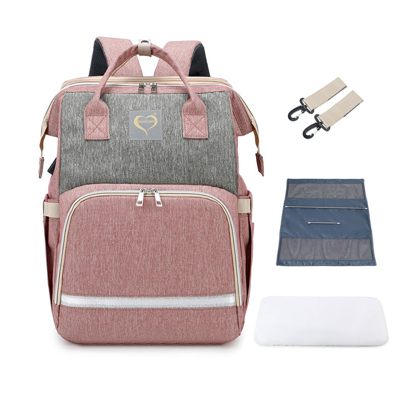 Diaper Bags with Crib Maternity Backpack with Changing Station Mattress Baby Essential Babi Bed Outdoor Travel Products