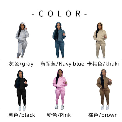 custom sweat suit set 2022 Winter Fall Clothing Workout sweatsuit 2 Two Piece Set Custom Hoodie Women private label Sweat Suits