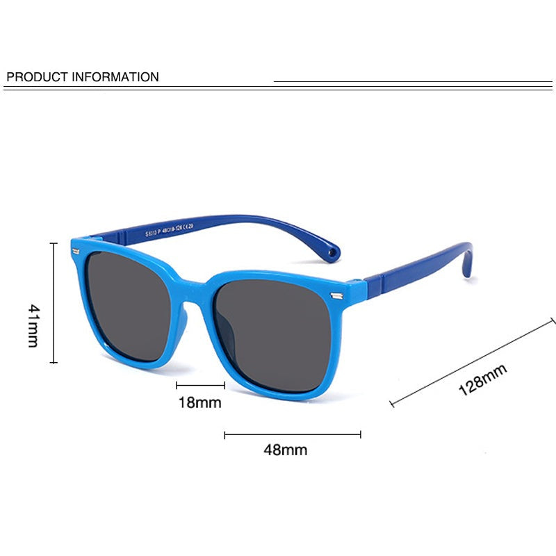 Fashion Vintage Boys Girls Baby Children Sun Glasses UV400 Eyewear Cool Classic Sport Square Polarized Lens Kids Sunglasses 8313