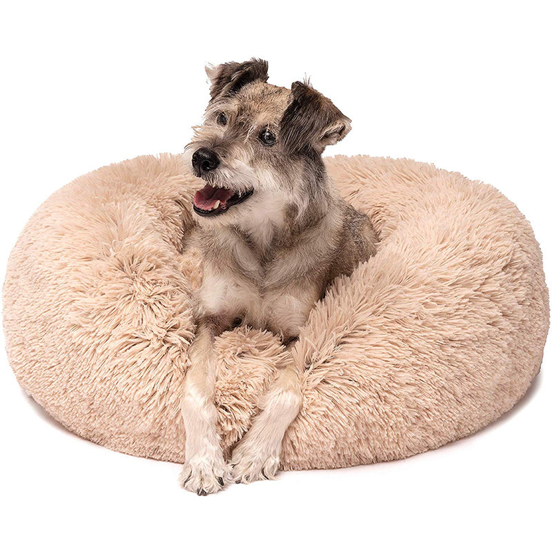 Pet Cats and Dogs Luxury Donut Bed Warm Soothing Joints Deepen Sleeping fluffy dog bed