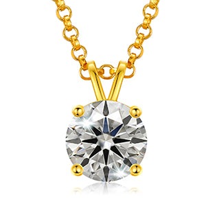 USA Stock Women Jewelry Classic 18K Gold Plated 925 Sterling Silver VVS Moissanite Diamond Pendant Necklace