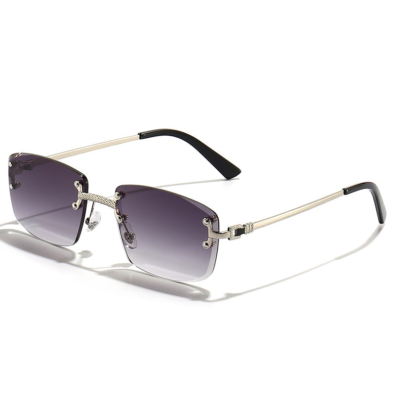 HBK Frameless trendy sunglasses 2023 luxury rectangle rimless sunglasses men women