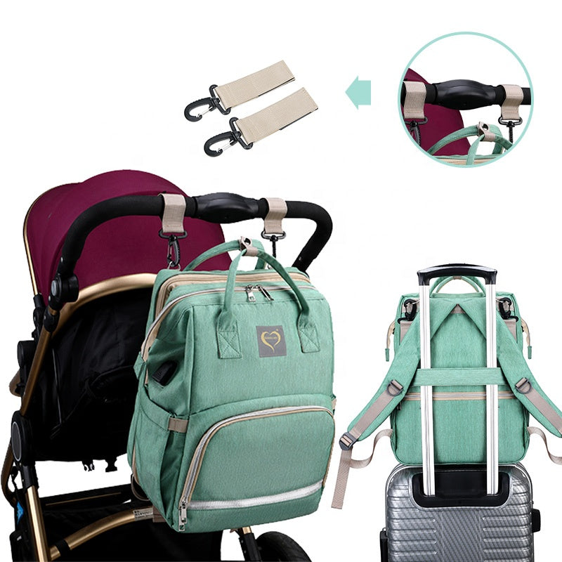 Diaper Bags with Crib Maternity Backpack with Changing Station Mattress Baby Essential Babi Bed Outdoor Travel Products