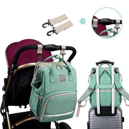 Diaper Bags with Crib Maternity Backpack with Changing Station Mattress Baby Essential Babi Bed Outdoor Travel Products