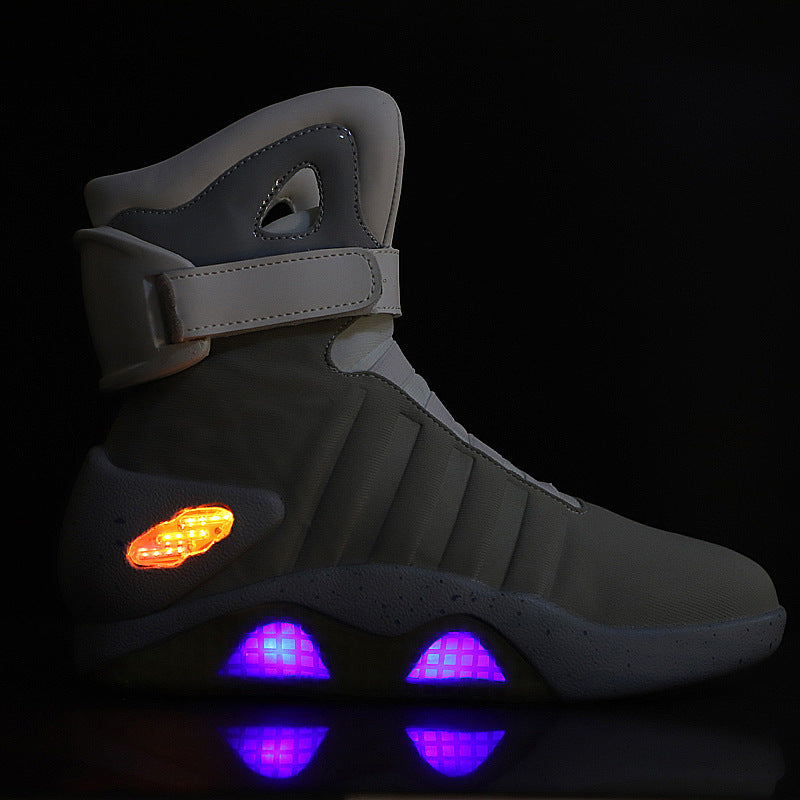 Original High Quality Three Mode USB Charging LED High Top Basketball Sneakers Back to Future Shoes