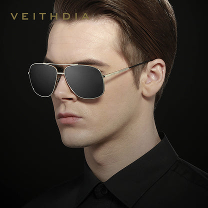 VEITHDIA Brand Vintage Sunglasses Men Square Polarized Sunglasses Eyewear Accessories Male Sun Glasses For Men 2495