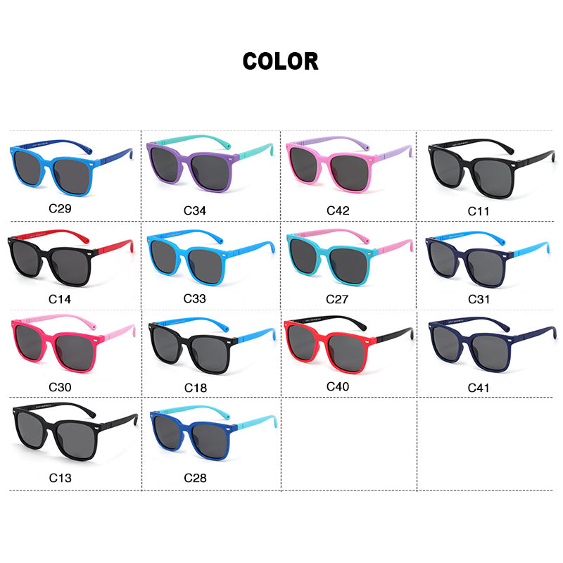 Fashion Vintage Boys Girls Baby Children Sun Glasses UV400 Eyewear Cool Classic Sport Square Polarized Lens Kids Sunglasses 8313