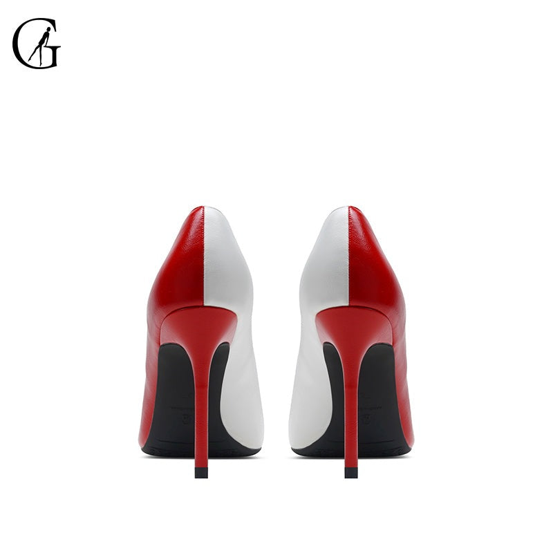 Goxeou Hot Sale High Quality Fashion Women High Heels Pumps Black Red Big Size Stiletto Shoes for Party Wedding Business Office