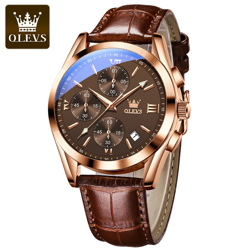 olevs 2872 New Hot factory Fashion Custom Logo Business high-grade Classic Tourbillon Leather Waterproof Men's Quartz watches