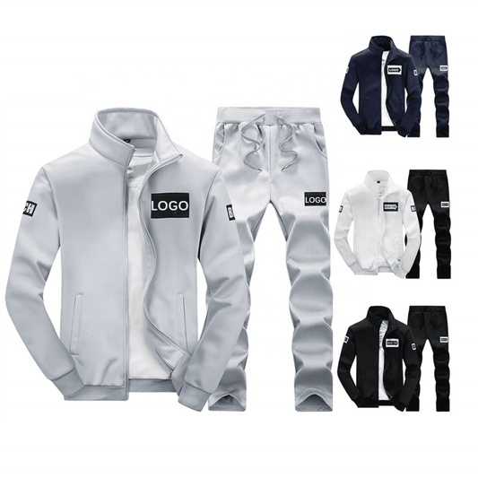 Brand Blank Customized logo men's sport tracksuits Training jogging wear two piece set track suit plain sweatsuit for men