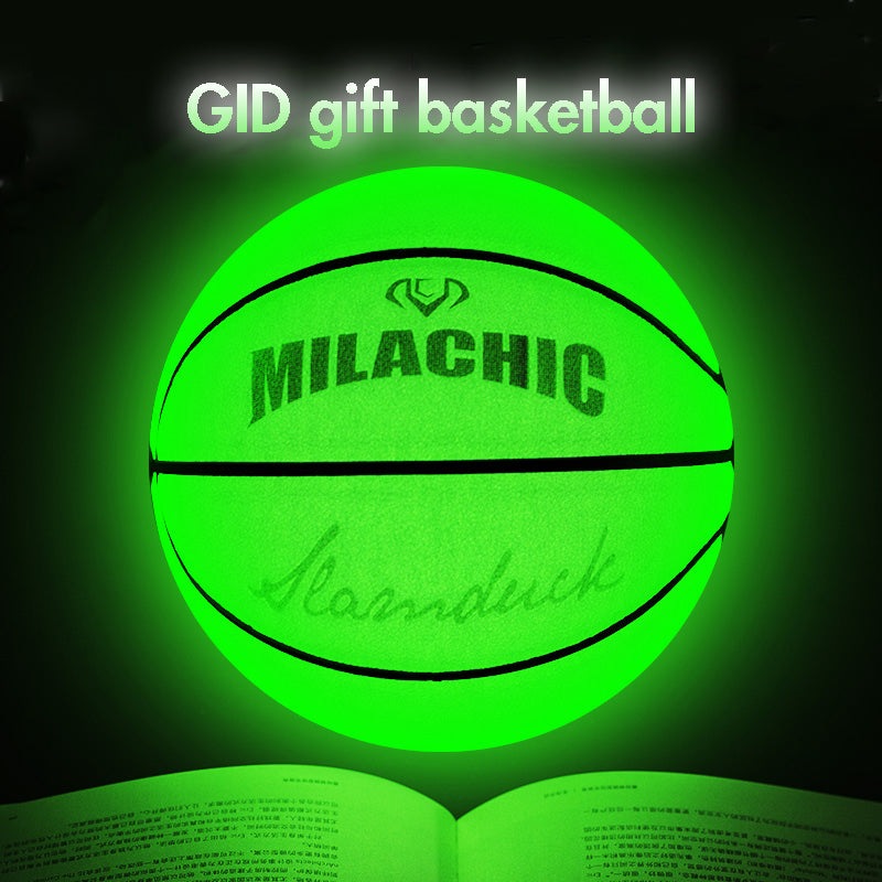 glow in the dark basketball custom GID luminous basketball green light absorbing fluorescent basketball as a gift